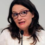 La vicepresidenta de la Generalitat Valenciana, Mónica Oltra, ayer, durante la habitual comparecencia posterior al Pleno del Consell