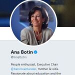 Ana Botín se estrena en Twitter