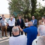 E. P. El delegado del Gobierno, Diego Conesa, y la alcaldesa de Cartagena, Ana Belén Castejón, ayer durante el recorrido de los técnicos de Adif por la ruta marcada por la planificación de la llegada del AVE