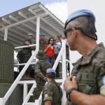 La ministra de Defensa, Margarita Robles, visita a las tropas españolas desplegadas en el Líbano. Foto: Rubén Somonte/MDE