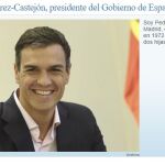Biografía de Pedro Sánchez en la web de Moncloa