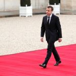 El presidente francés, Emmanuel Macron, ayer