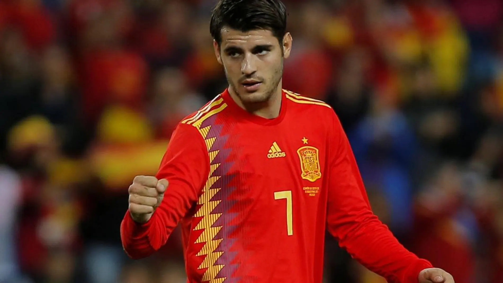 Álvaro Morata con la camiseta de la Selección/Reuters