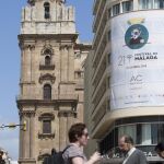 Cartel anunciando la vigésimo primera edición del Festival de Cine en Español de Málaga