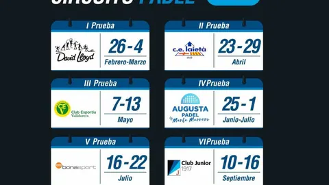 Calendario Circuito Adeslas Padel