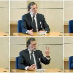 Mariano Rajoy, durante su declaración como testigo en julio de 2017 a la «trama Gürtel», en la que negó la existencia de la "caja B"