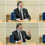 Mariano Rajoy, durante su declaración como testigo en julio de 2017 a la «trama Gürtel», en la que negó la existencia de la &quot;caja B&quot;