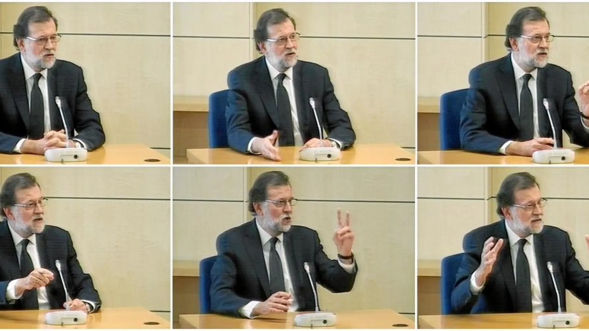 Mariano Rajoy, durante su declaración como testigo en julio de 2017 a la «trama Gürtel», en la que negó la existencia de la "caja B"