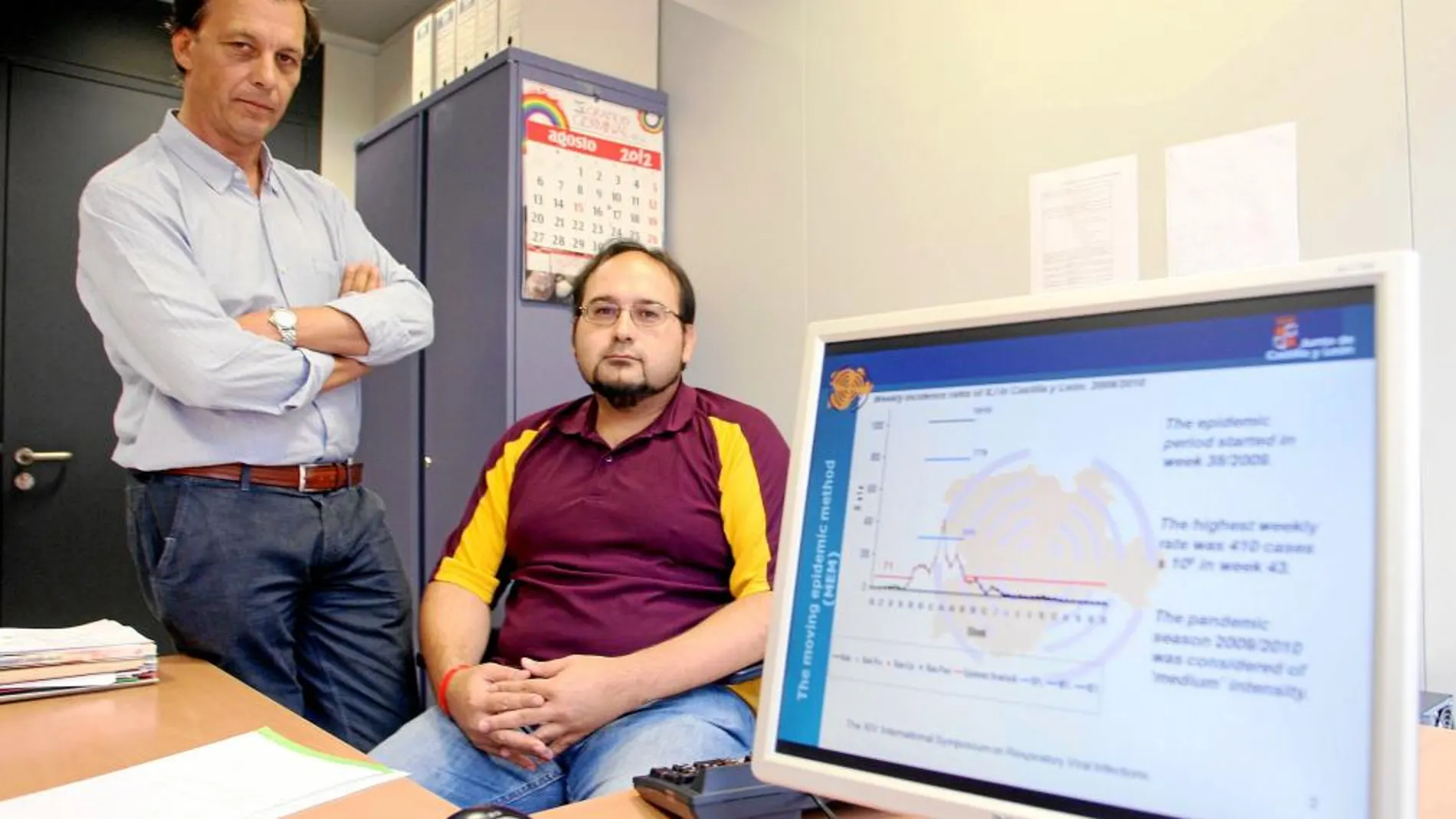 Tomás Vega, coordinador de la Red Centinela, y José Lozano, estadístico de la Dirección General de Salud