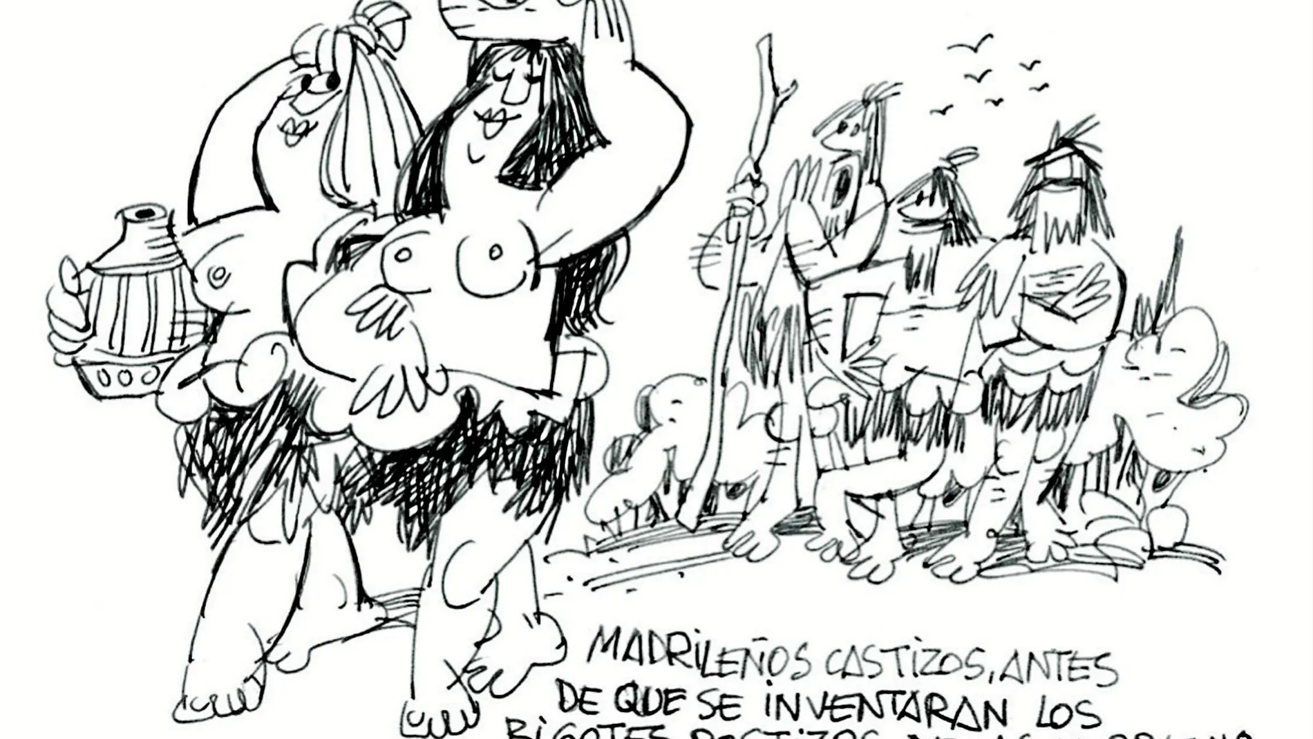 Antonio Mingote dibujaba así a un par de chicas, una morena y otra rubia, hijas del pueblo de Madrid