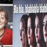Un cartel de la campaña de la canciller alemana