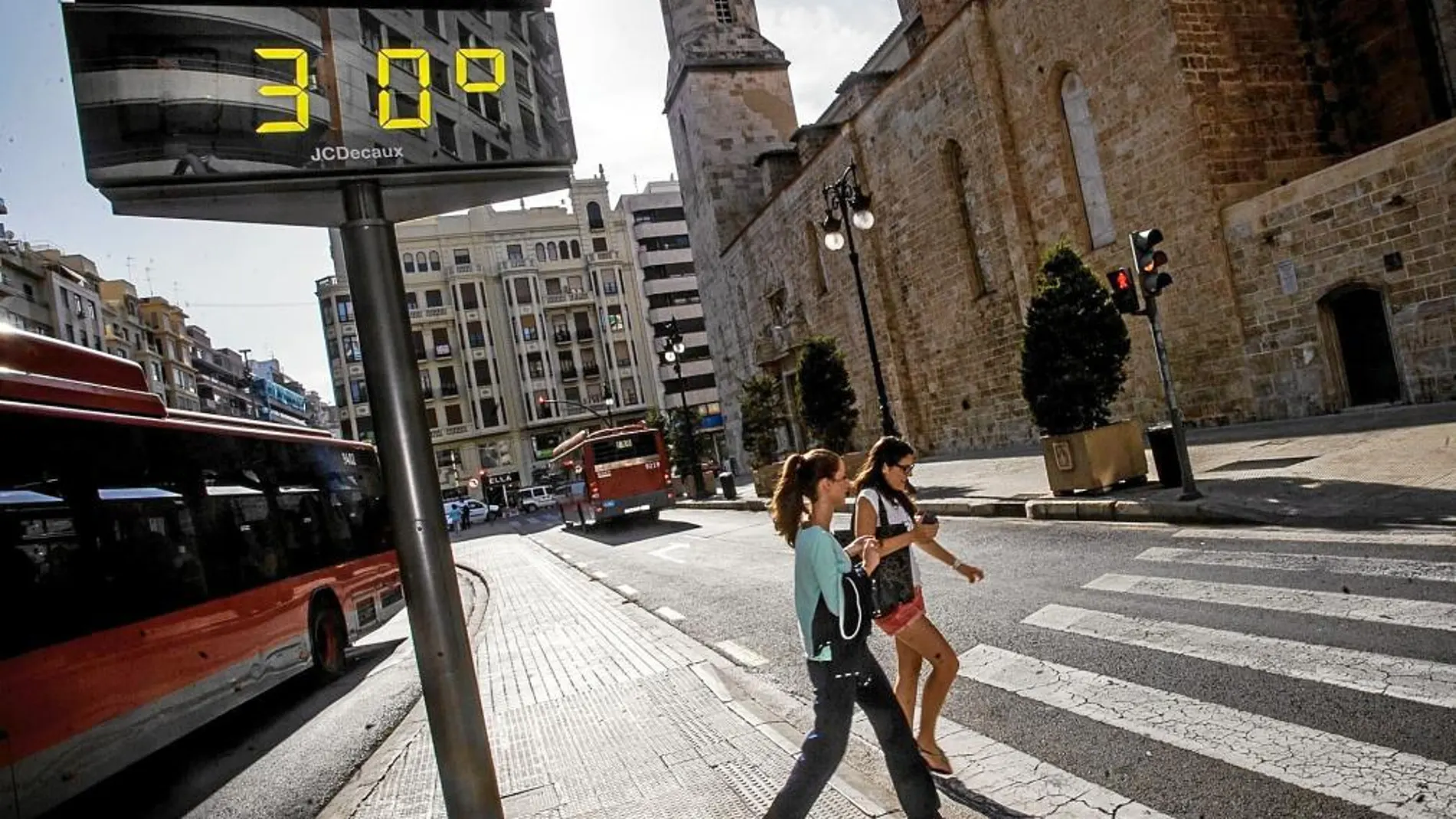 Imagen tomada ayer en el centro de Valencia