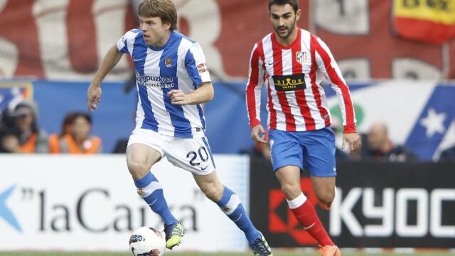 Illarramendi, con la camiseta de la Real Sociedad