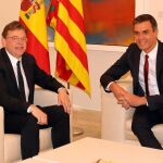 El presidente del Gobierno, Pedro Sánchez, y el de la Generalitat valenciana, Ximo Puig, mantuvieron una reunión el pasado 3 de octubre en la que Sánchez prometió a Puig agua y mayores inversiones