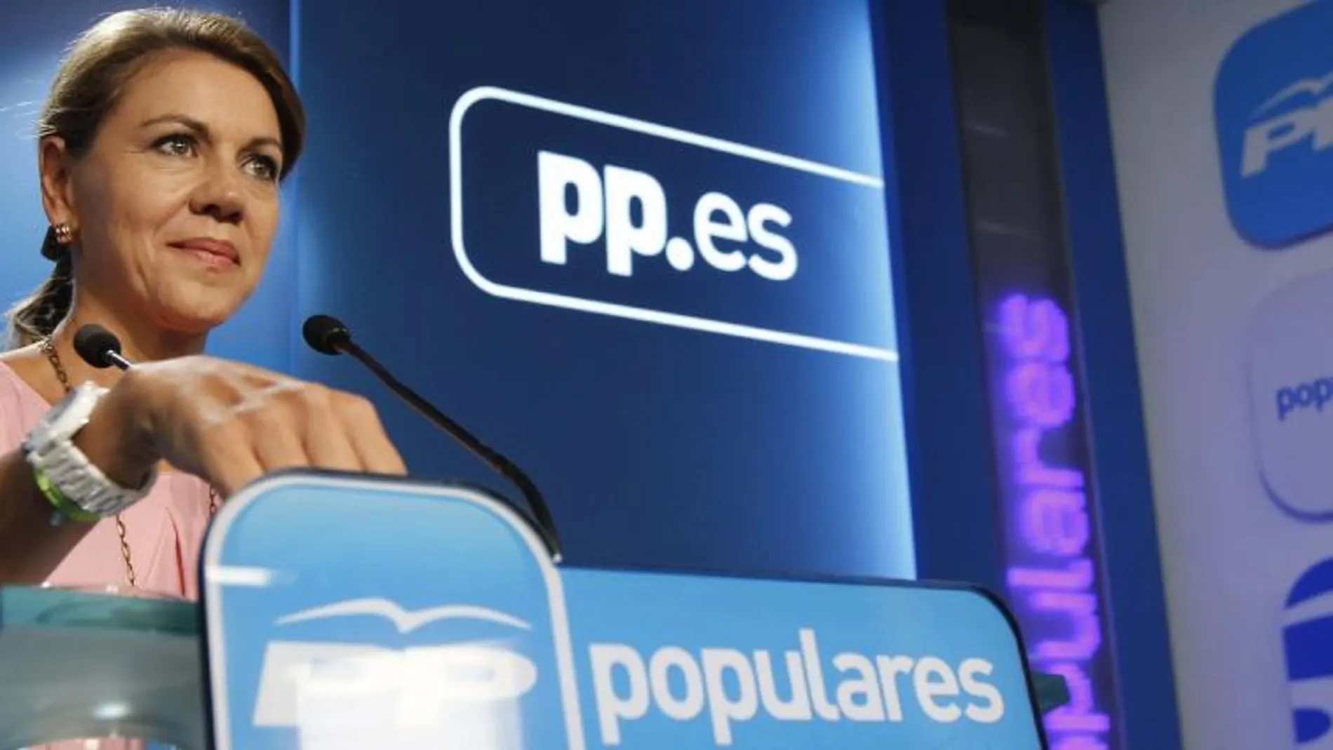 María Dolores de Cospedal, en la rueda de prensa posterior a la reunión del Comité de Dirección del PP