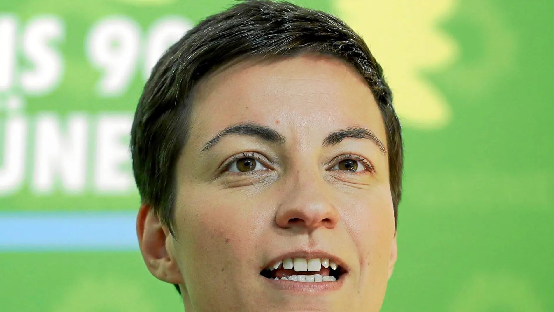 Ska Keller, cabeza de lista de los Verdes europeos, durante una rueda de prensa en Berlín / Ap