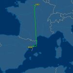 Imagen del vuelo desviado a Barcelona.