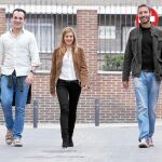 Antonio José Mesa, Ana Isabel Pérez y David Álvaro –de izquierda a derecha– aspiran a la Presidencia de Nuevas Generaciones de Madrid