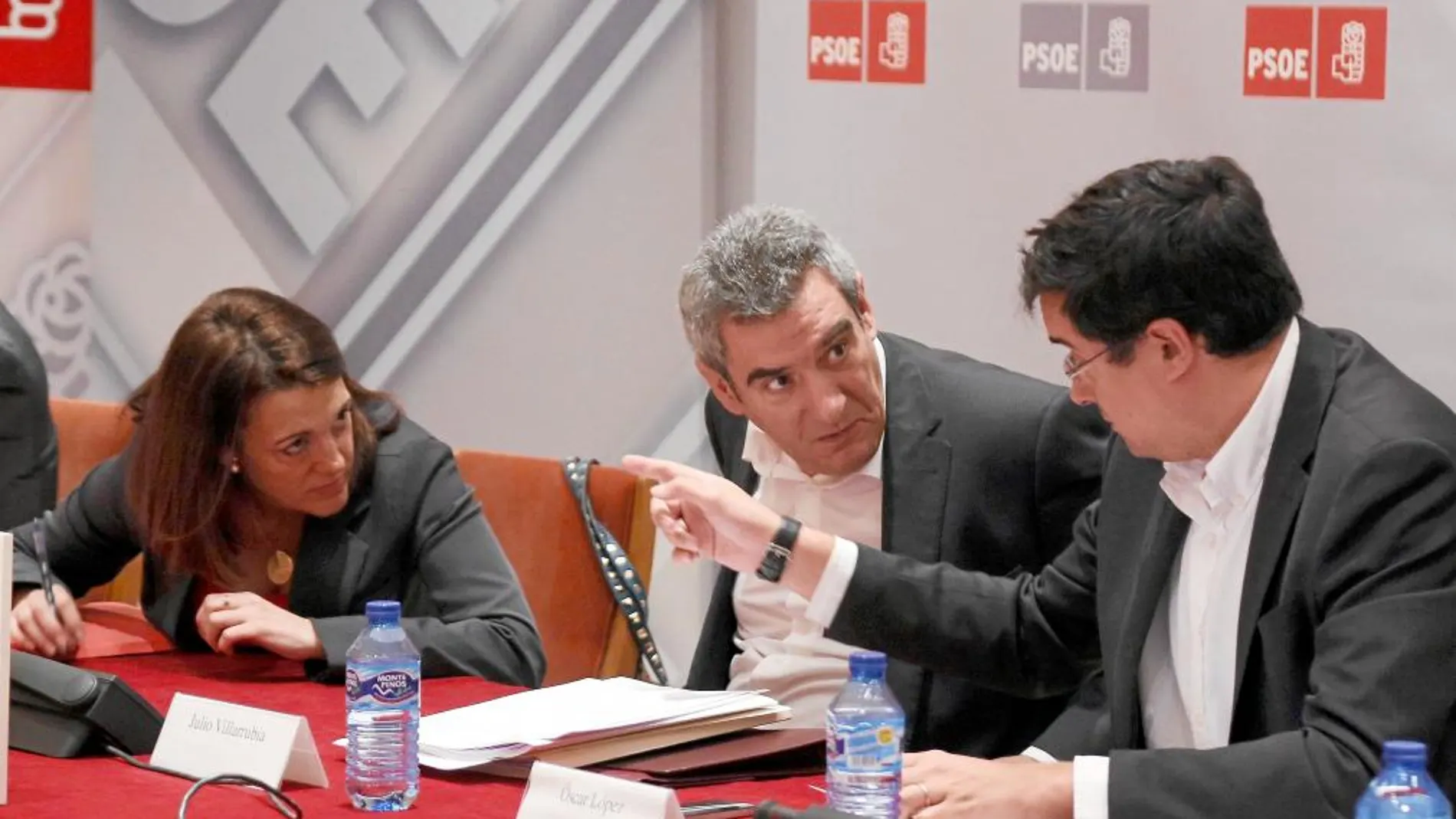 Soraya Rodríguez, Villarrubia y López, en la Interparlamentaria del PSOE