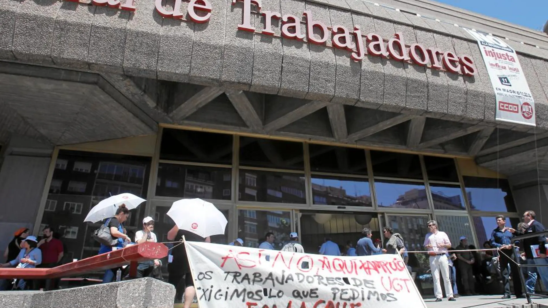 Imagen de archivo de una protesta de los trabajadores de UGT en mayo