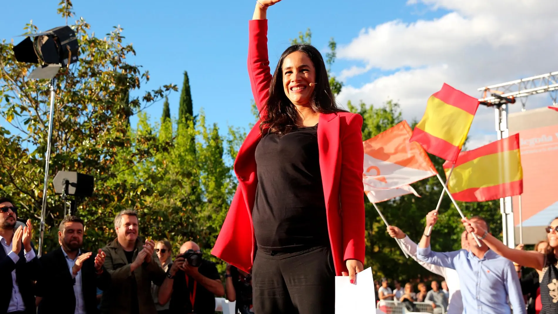 Begoña Villacís en el mitin de fin de campaña/C. Bejarano