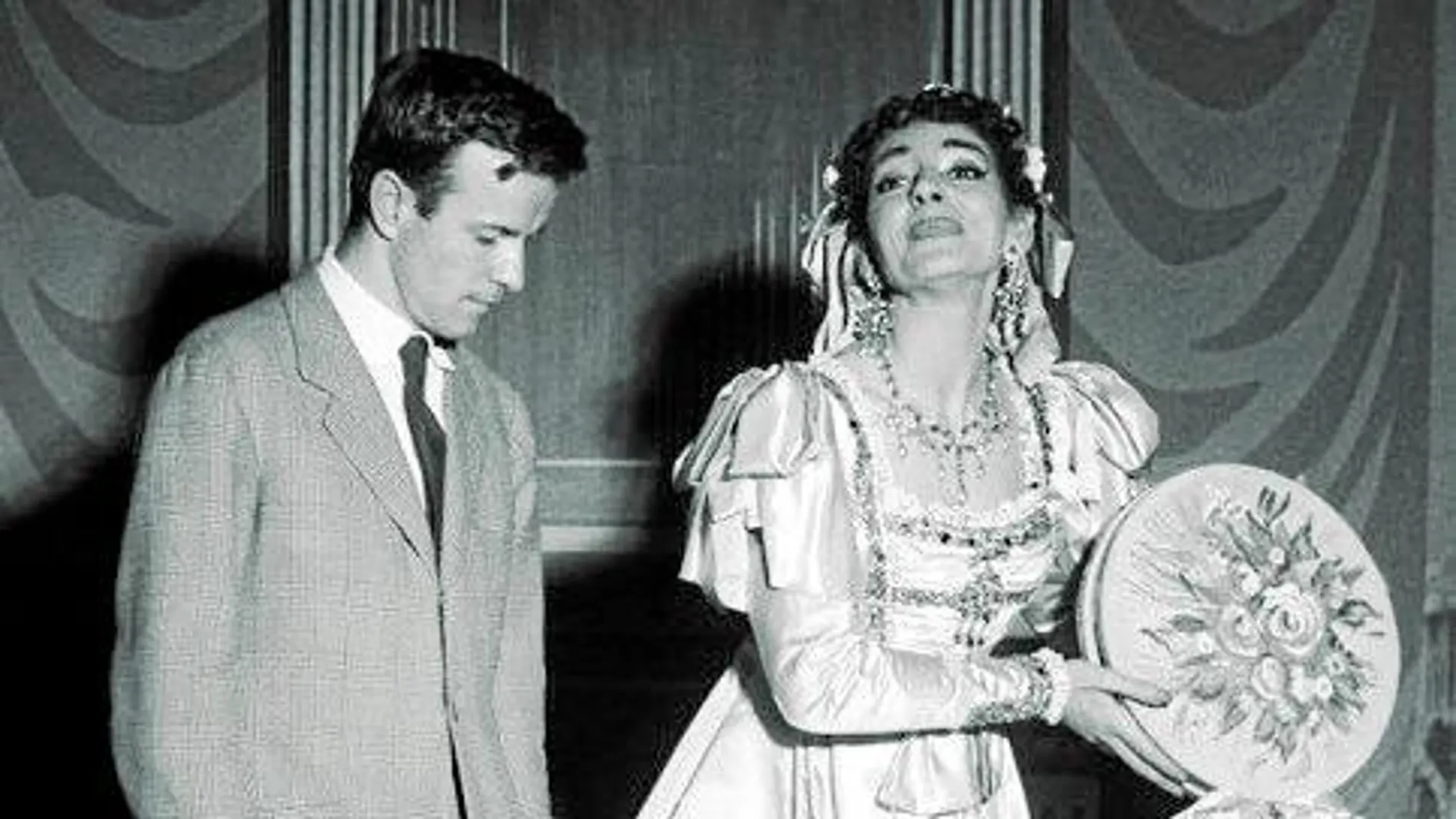 Zeffirelli y Callas, en «El turco en Italia», en 1955