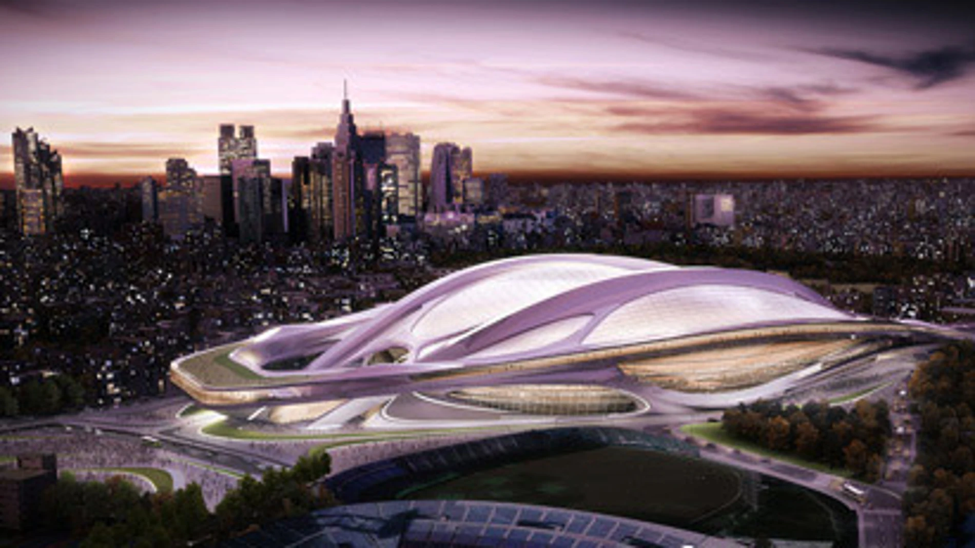 Fotomontaje del estadio olímpico de Tokio