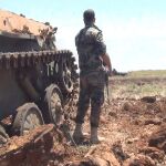 Efectivos de las tropas sirias en la zona de al-Hamamyat, en Hama (Siria)/Efe