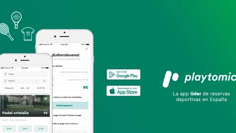 Mockup de la aplicación Playtomic