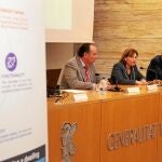 Morata, presidente del Consejo de Cámaras, la consellera Bonig y el director general, José Vicente Dómine