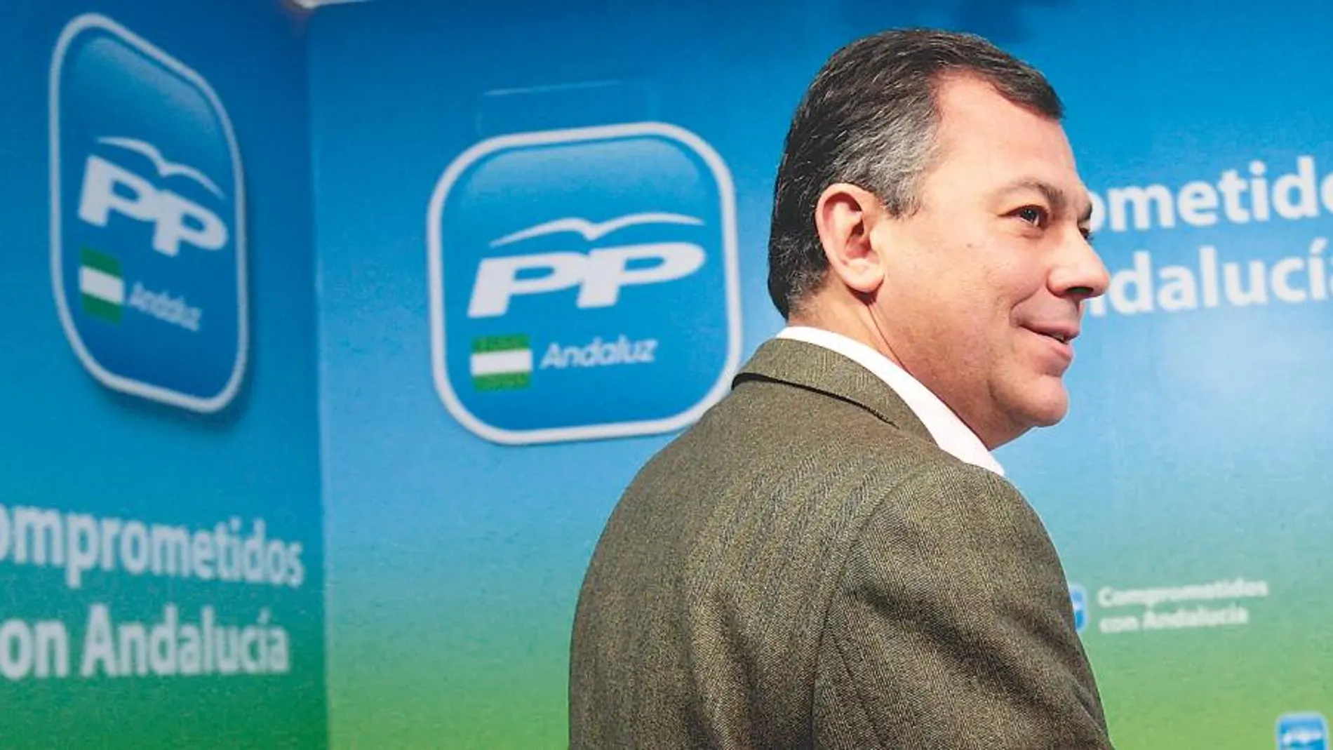 El secretario general del PP-A, José Luis Sanz, ayer en la sede regional
