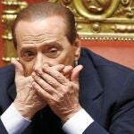 El ex primer ministro italiano Silvio Berlusconi durante una sesión del Senado en Roma