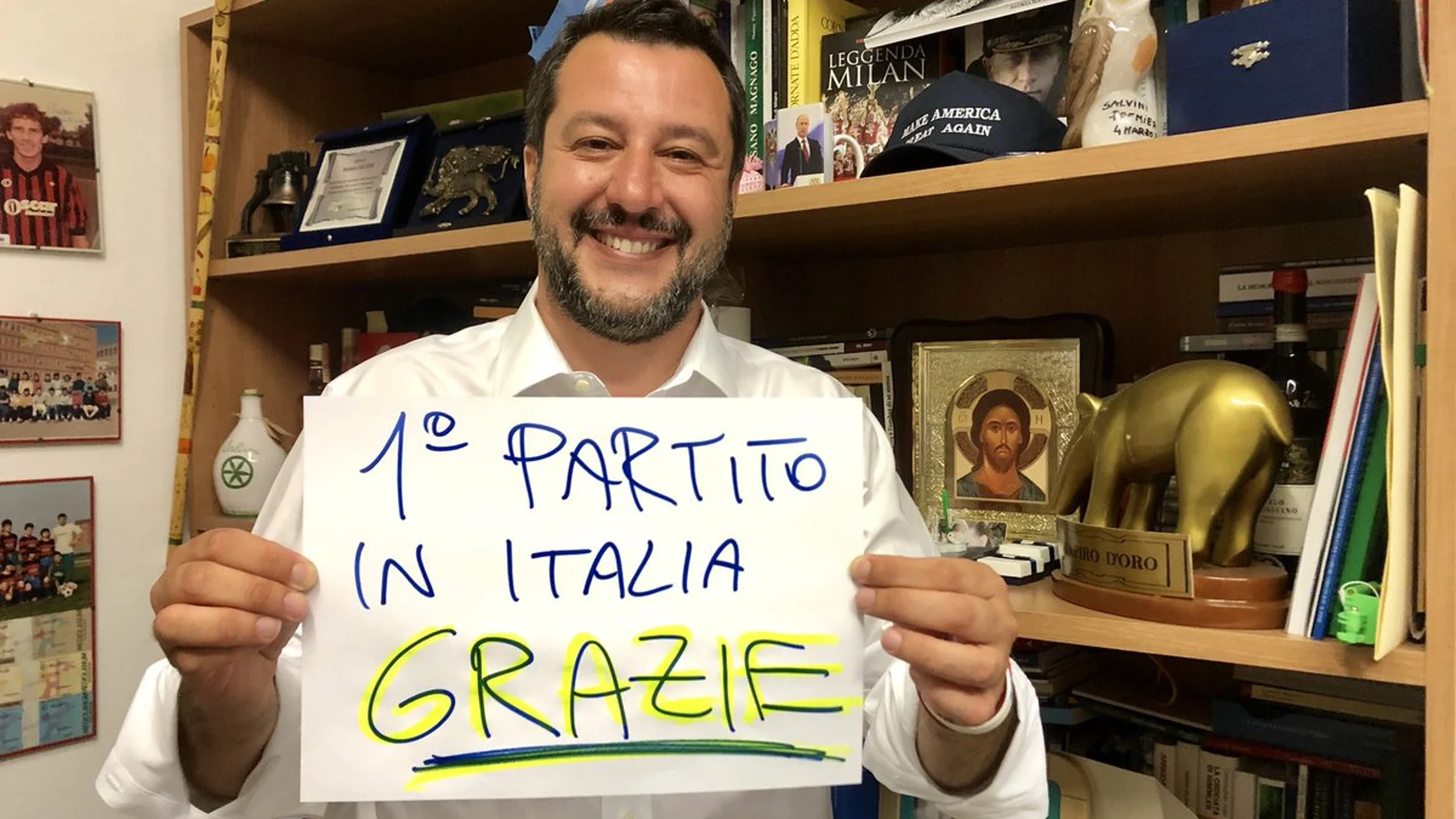 Matteo Salvini ha compartido esta imagen para agradecer el apoyo