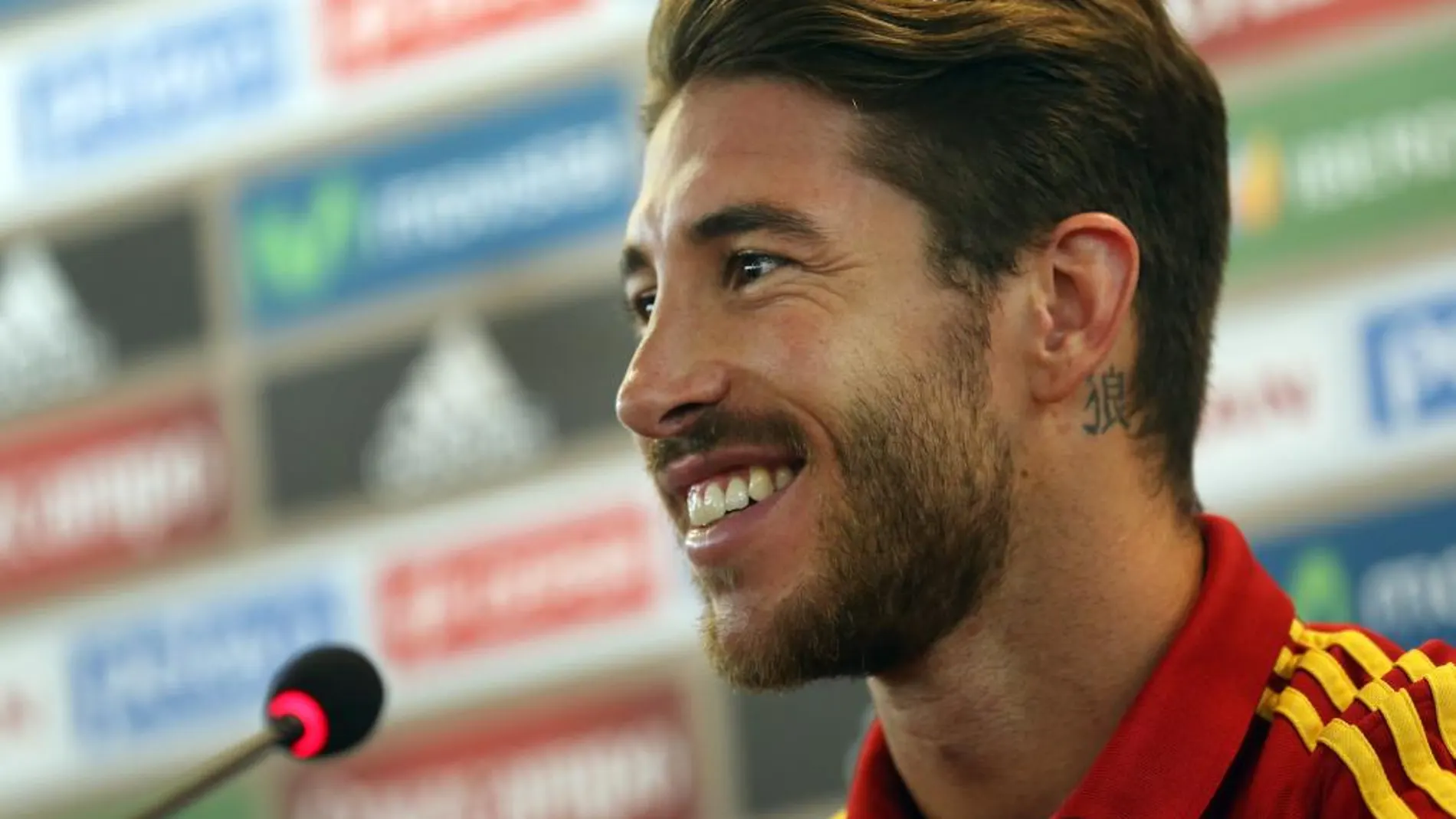 Sergio Ramos durante la rueda de prensa en la que ha defendido al equipo