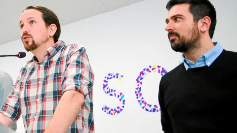 El ex líder de Podemos Madrid, Ramón Espinar, y el Pablo Iglesias, en una imagen de archivo