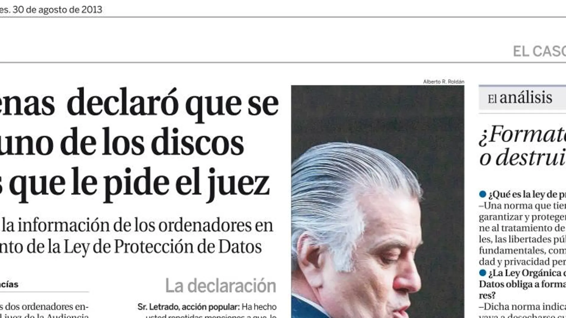 Una factura acredita que Bárcenas cambió el disco duro de su portátil