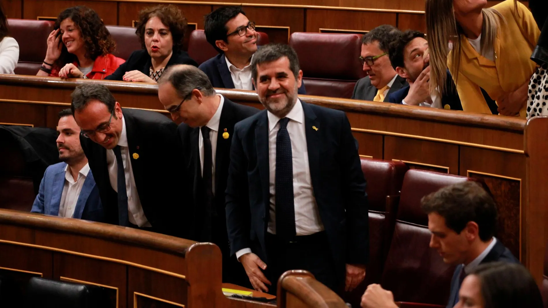 Diputados independentistas suspendidos de su cargo. (Foto: Cipriano Pastrano)
