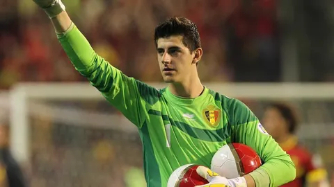 El belga Thibaut Courtois, en la victoria de su selección frente a Serbia (2-1)