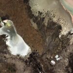 Así se ve un lago salado desde el espacio