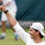 NADAL, durante un entrenamiento en las pistas del All England Club