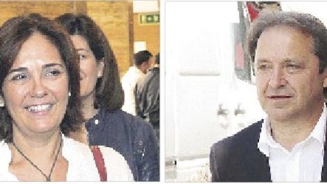 La diputada del Partido Popular por Segovia Beatriz Escudero y el secretario provincial del PSOE, Juan Luis Gordo