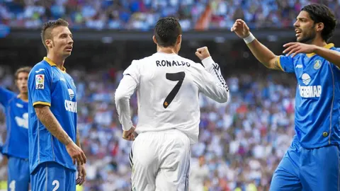 Cristiano celebra el gol de penalti que marcó al Getafe