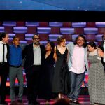 El elenco de la película "Roma"posa en la gala de la entrega de los Premios Platino en el parque Xcaret, de Playa del Carmen, en la Riviera Maya (México)