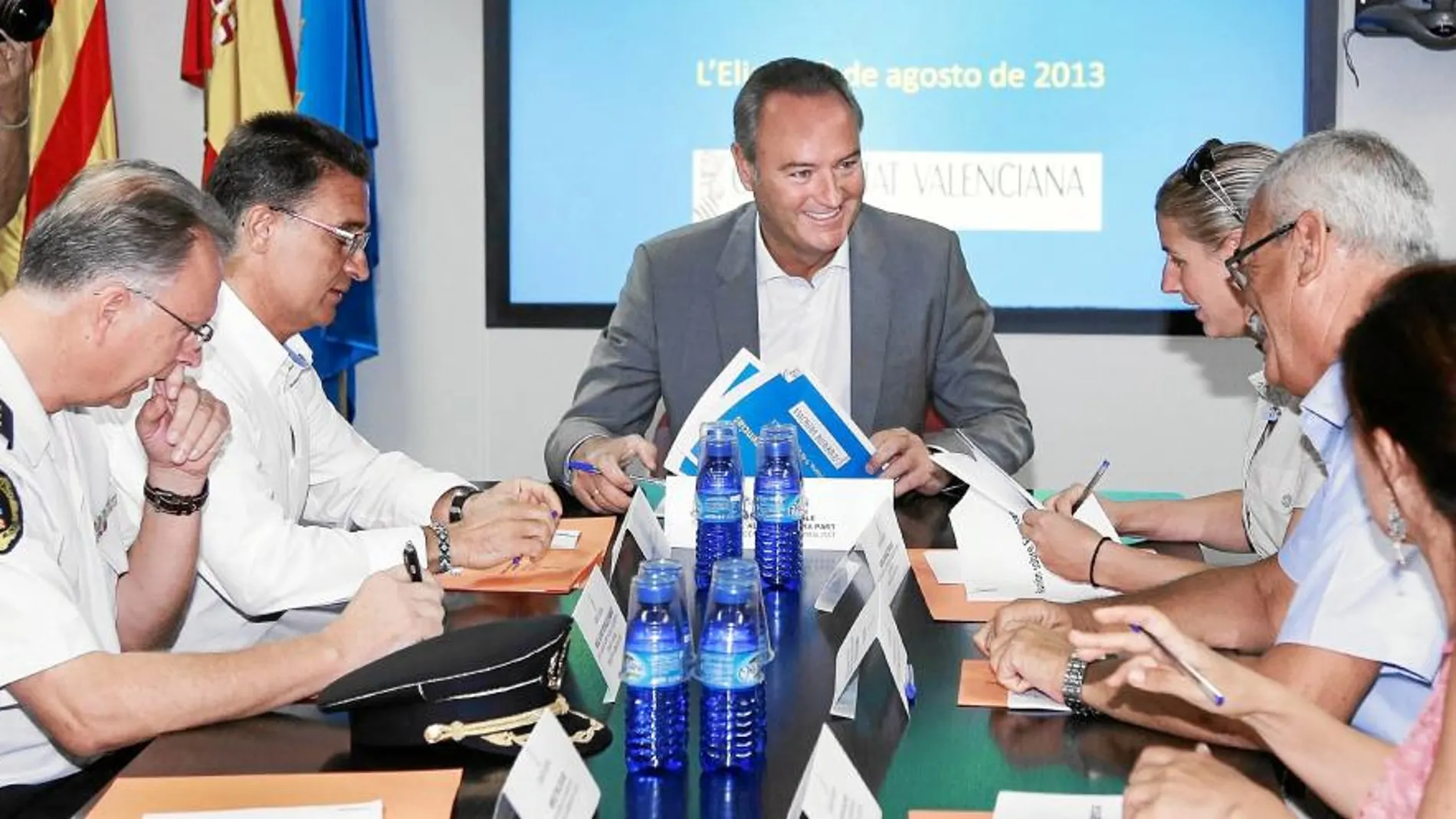Castellano y Fabra durante la reunión del Centro de Coordinación de Emergencias