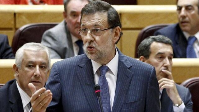 Mariano Rajoy, durante el pleno del Senado.