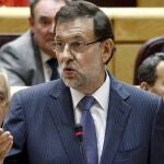 Mariano Rajoy, durante el pleno del Senado.