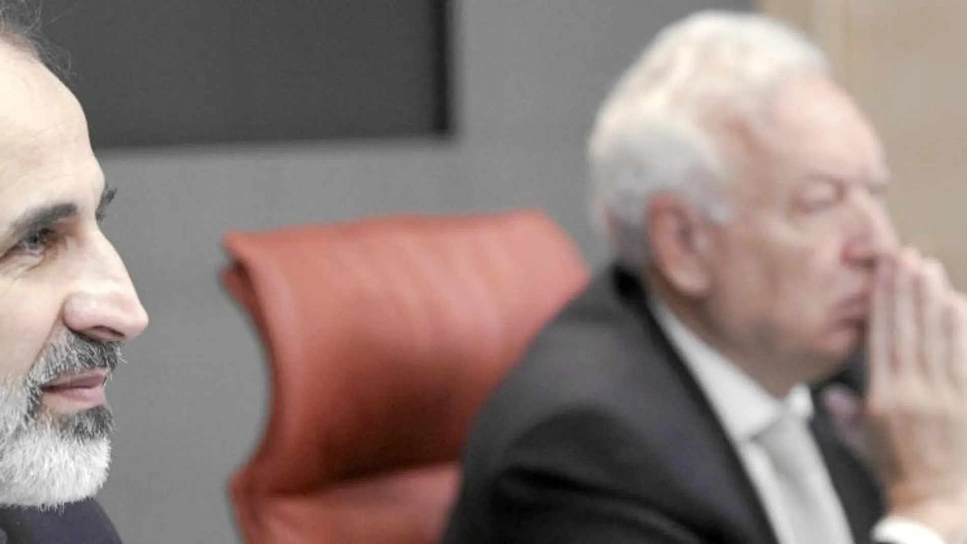 Moaz al Jatib y el titular de Exteriores, José Manuel García-Margallo