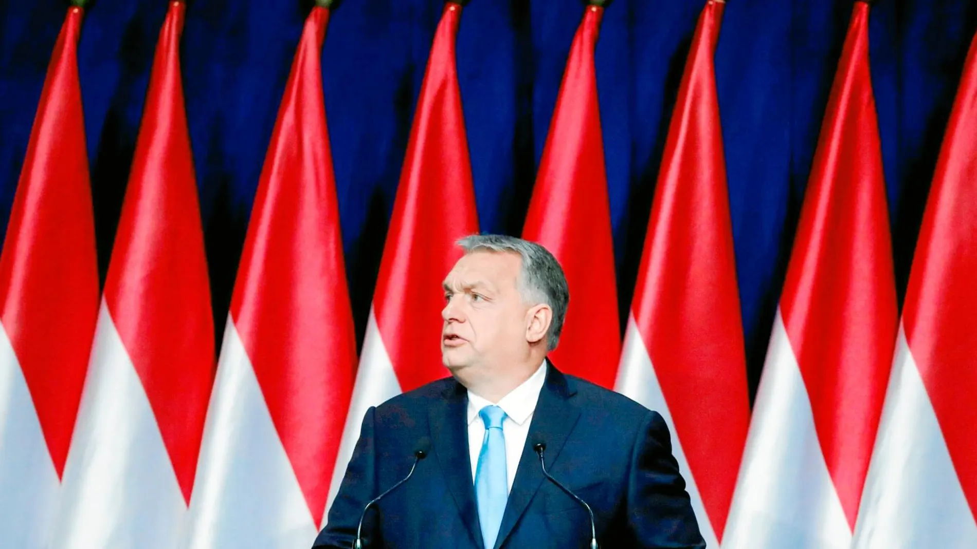 El primer ministro húngaro, Viktor Orban, durante su discurso anual de Estado de la Nación en Budapest en febrero pasado