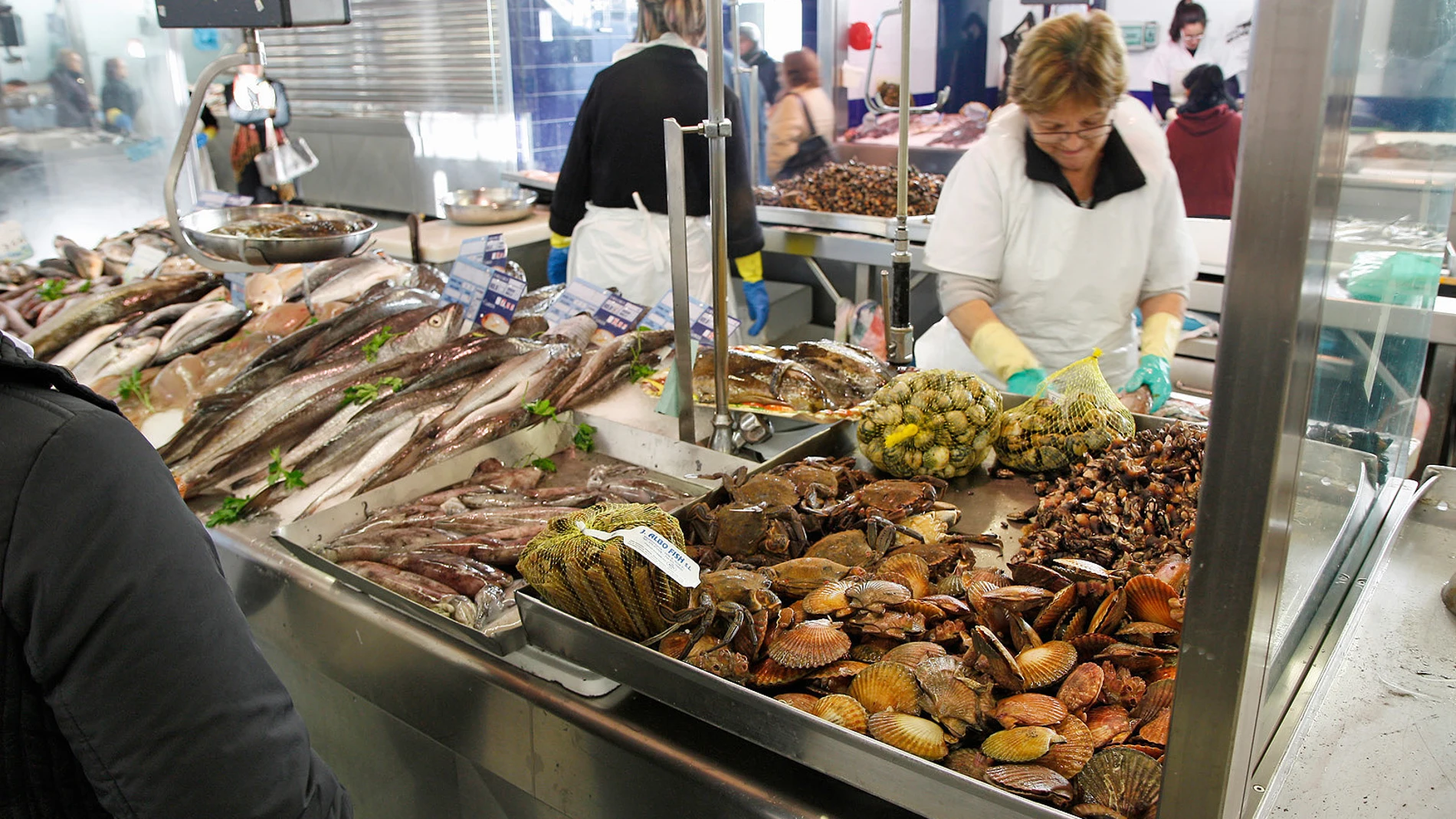 Pescadería de un mercado de Ferrol