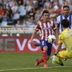Villa marca para el Atlético en su partido ante la Real Sociedad en Anoeta